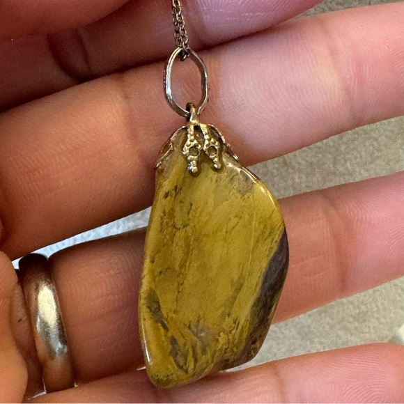 Vintage Jasper 1-20 12KT GF Gold Filled Pendant Necklace Signed CA - Picture 5 of 7
